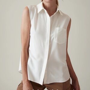 Athleta White Everlasting Tank | NWT Wrinkle Resistant Commuter Top | PL